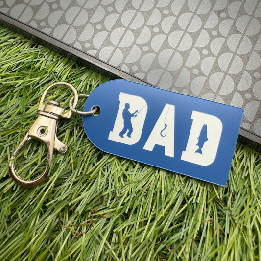 Dad football soccer keyring