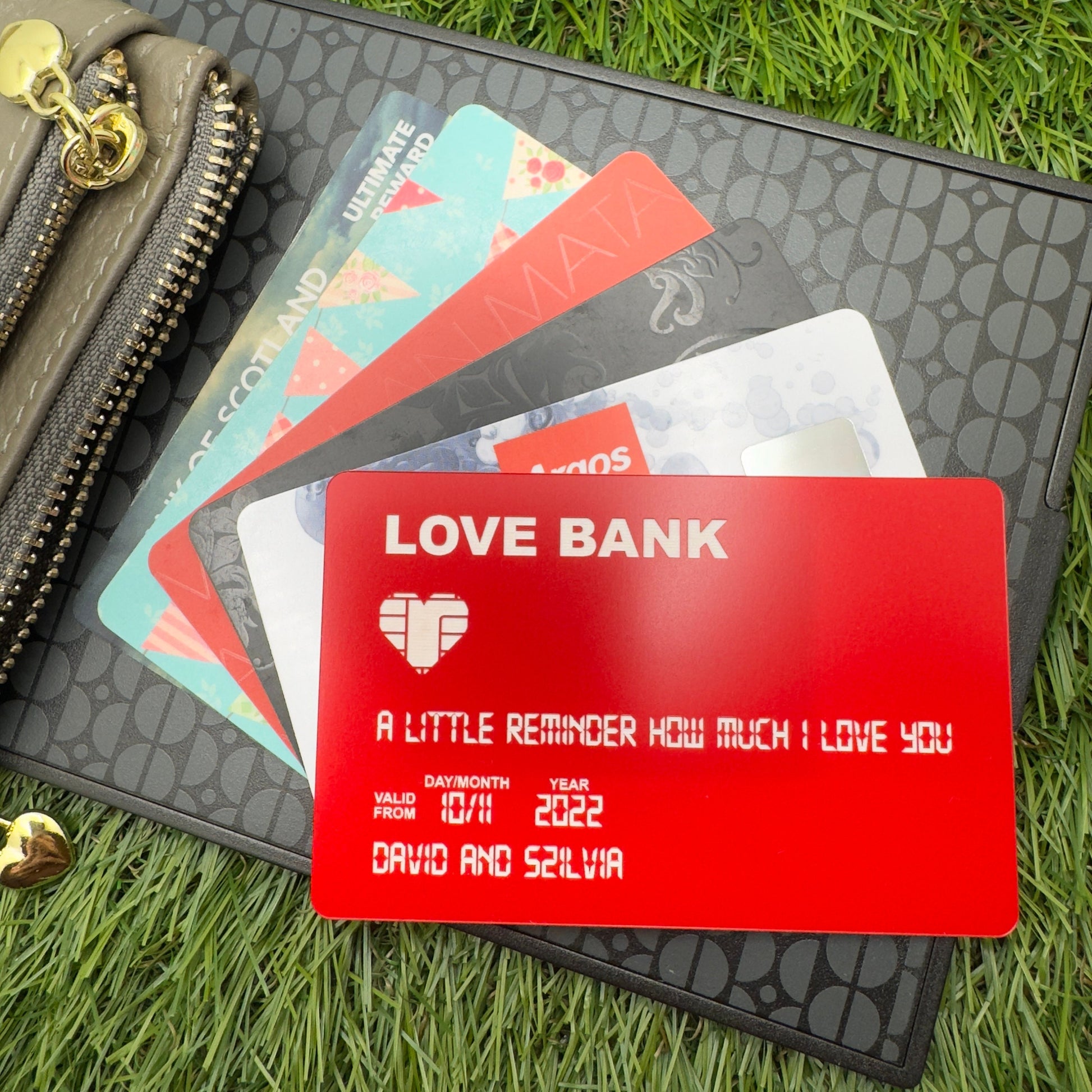wallet card bank card wallet insert engraved keepsake