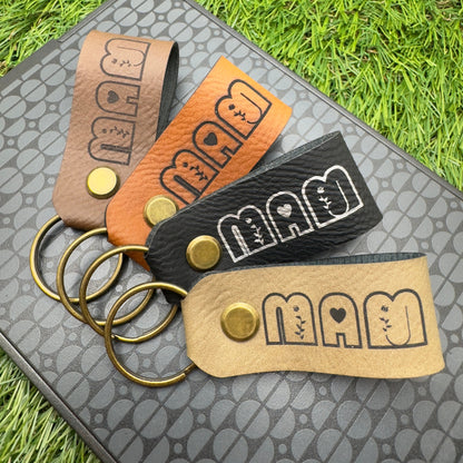 MAM Keyring Personalised “I Love You" Hidden Message Gifts for mum Birthday Garden Christmas Holiday gift Vegan Leather