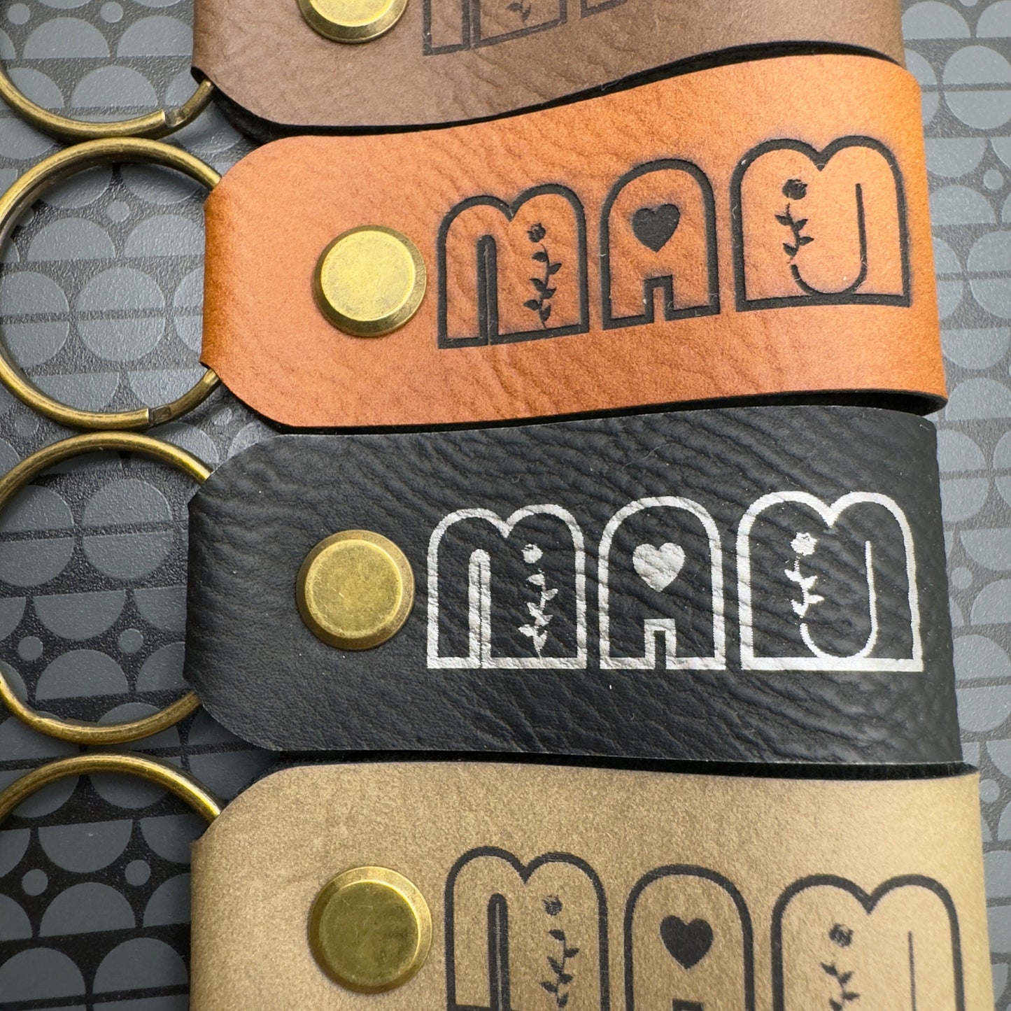 MAM Keyring Personalised “I Love You" Hidden Message Gifts for mum Birthday Garden Christmas Holiday gift Vegan Leather