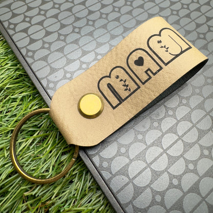 MAM Keyring Personalised “I Love You" Hidden Message Gifts for mum Birthday Garden Christmas Holiday gift Vegan Leather