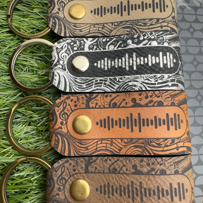 Spotify Code Keyring Personalised Scannable music code Custom Spotify code Keychain Vegan leather keyring Favourite album Music accessories