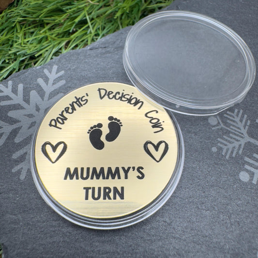 parents decision cpoin flip coin personalised