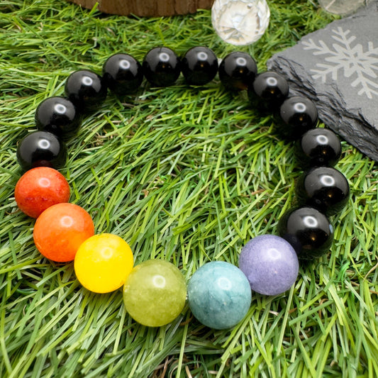 crystal stone bead bracelet healing jewellery rainbow