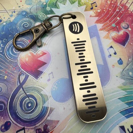 Spotify Code Double Sided Personalised Keyring, Spotify Code, Spotify Keychain, Playlist Keyring, Spotify, Wood Spotify, Birthday, Christmas