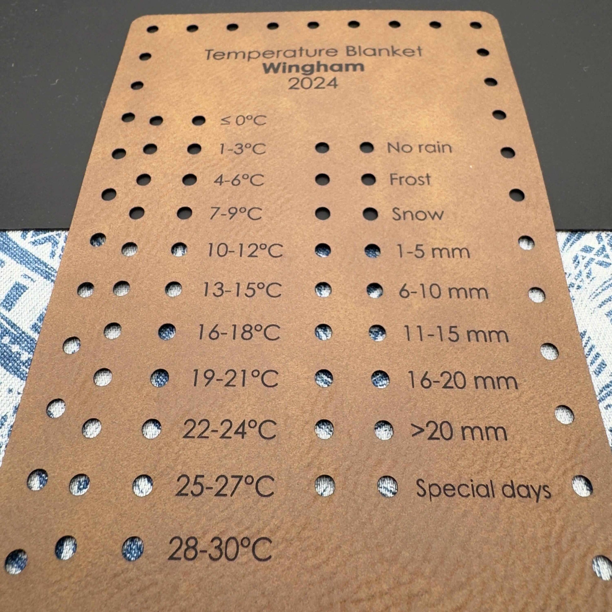 Temperature blanket shade card Vegan leather Recording kit Personalised Knitting Crochet supplies accessories Crafting tools Crafting gifts