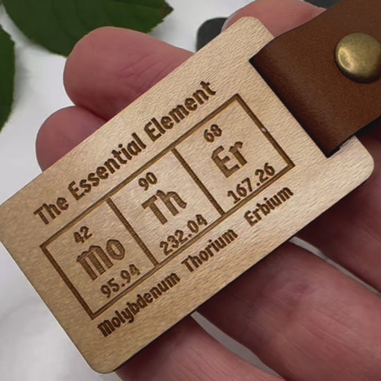 Personalized Wooden ‘Mother’ Keyring - Periodic Table Elements Design Gift | Gift for Mum