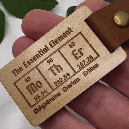 Personalized Wooden ‘Mother’ Keyring - Periodic Table Elements Design Gift | Gift for Mum