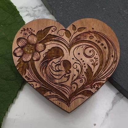 Laser Engraved Wooden Heart Pocket Hug for Mother’s Day